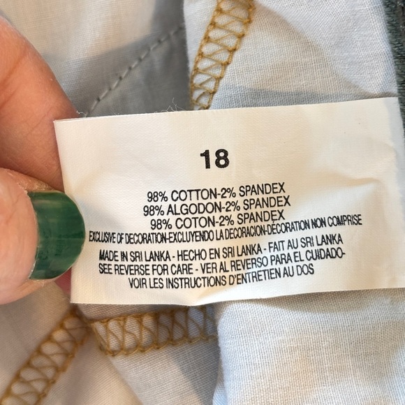 Gloria Vanderbilt Womens Olive Green Jeans Plus Size 18 Capri Stretch Denim - Picture 5 of 13